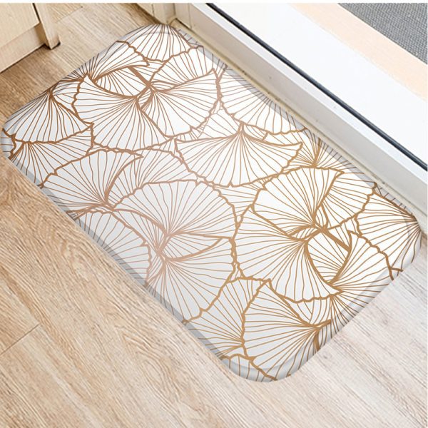 Gold leaf irregular pattern, simple and luxurious floor mat