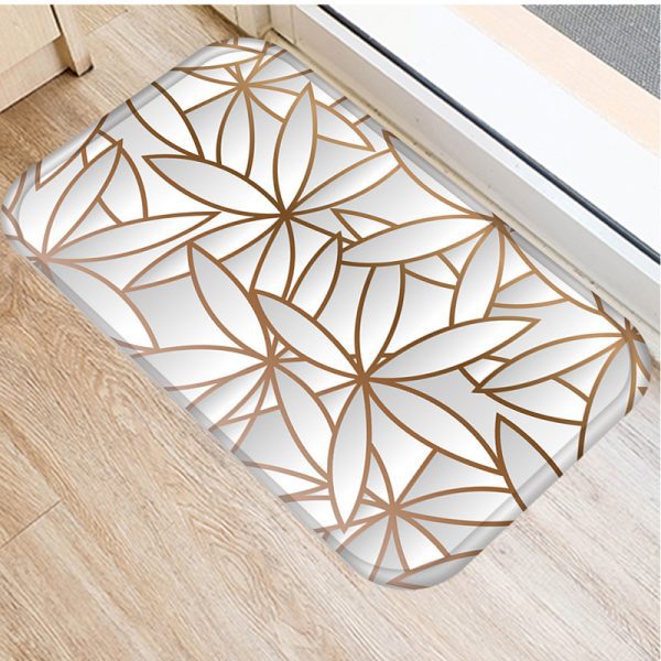 Gold leaf irregular pattern, simple and luxurious floor mat