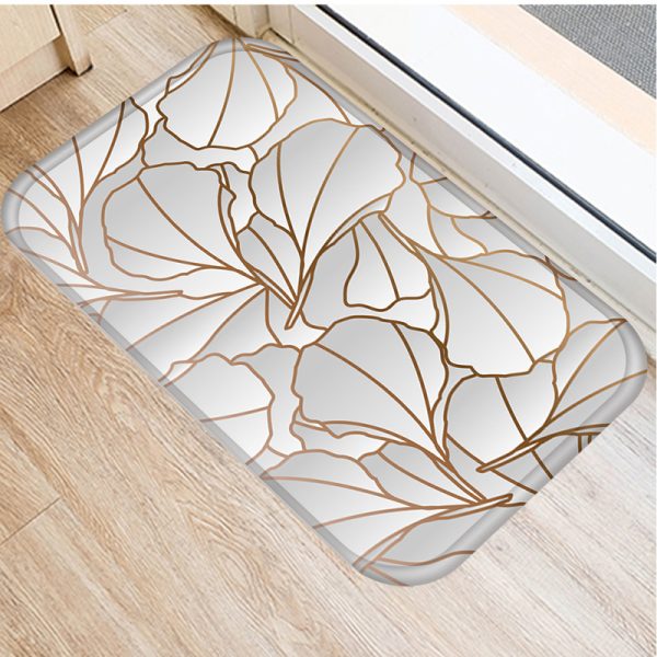 Gold leaf irregular pattern, simple and luxurious floor mat