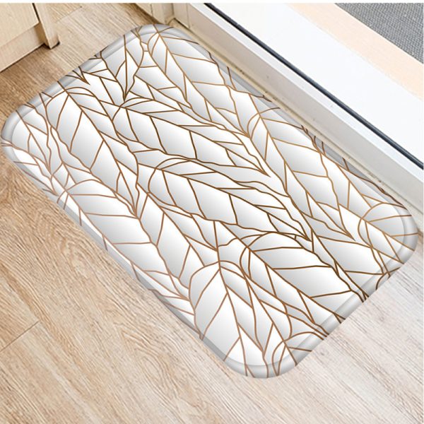 Gold leaf irregular pattern, simple and luxurious floor mat