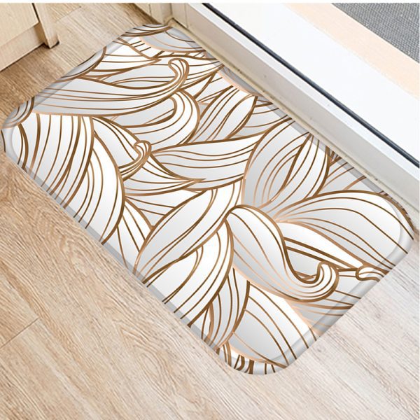 Gold leaf irregular pattern, simple and luxurious floor mat