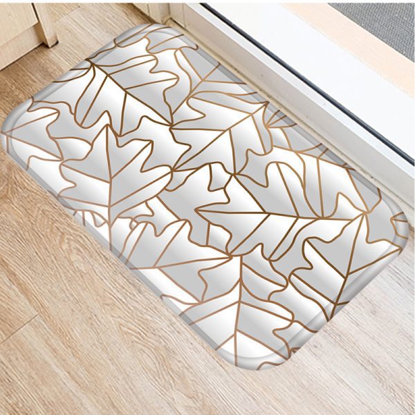 Gold leaf irregular pattern, simple and luxurious floor mat