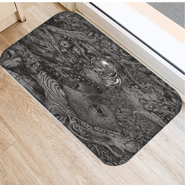 Various flower oil painting pattern flannel non-slip floor mat