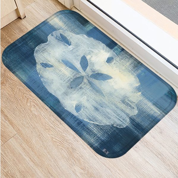 Vintage marine life, conch starfish pattern, non-slip floor mat