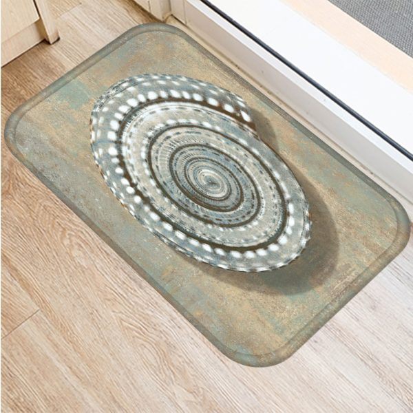 Vintage marine life, conch starfish pattern, non-slip floor mat