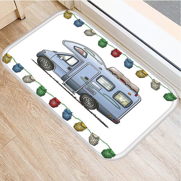 RV Caravan Pattern Flannel Rug