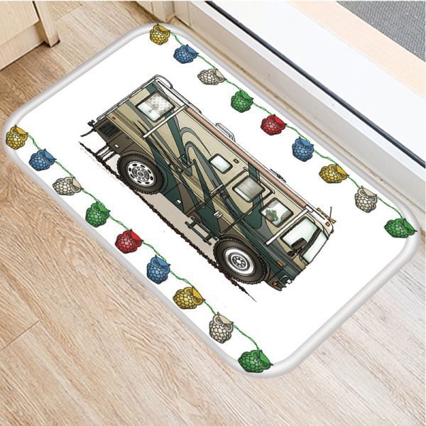 RV Caravan Pattern Flannel Rug