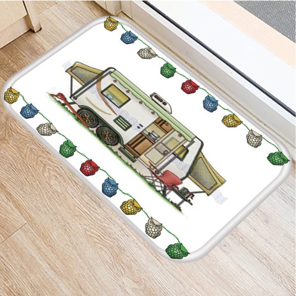 RV Caravan Pattern Flannel Rug