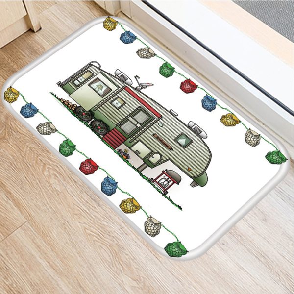 RV Caravan Pattern Flannel Rug