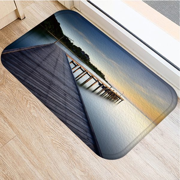 Bridge boat sea pattern flannel comfort floor mat