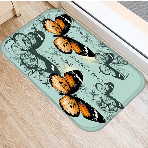 Retro Butterfly English Alphabet Floor Mat