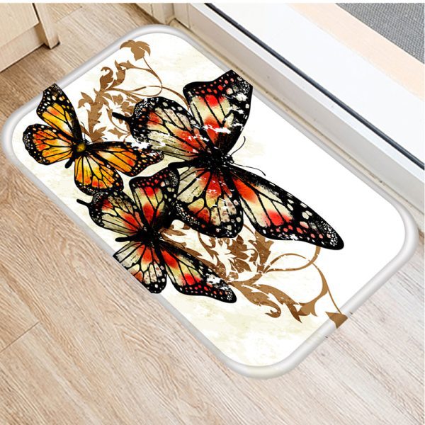 Retro Butterfly English Alphabet Floor Mat