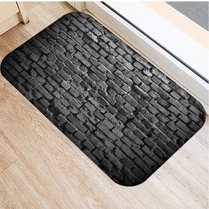 Wood Grain Geometric Pattern Non-slip Floor Mat Door Mat