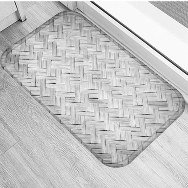 Wood Grain Geometric Pattern Non-slip Floor Mat Door Mat