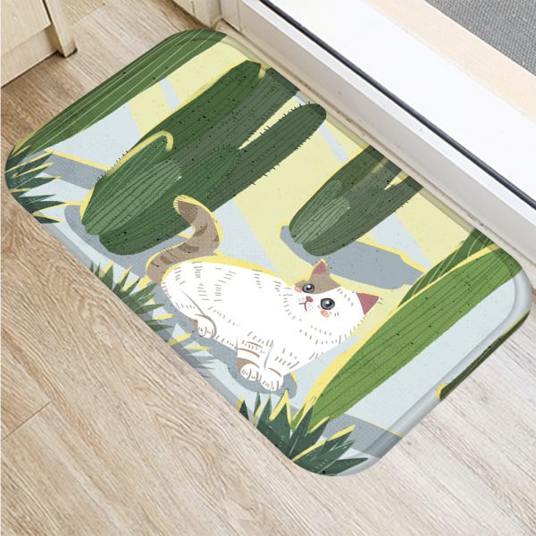 Cartoon cute cat pattern non-slip floor mat door mat