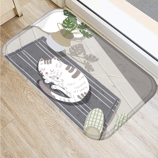 Cartoon cute cat pattern non-slip floor mat door mat