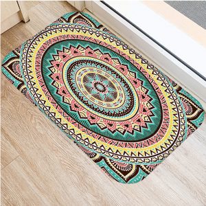 Mandala Line Pattern Flannel Bath Mat