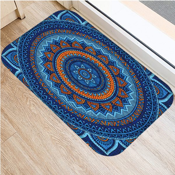 Mandala Line Pattern Flannel Bath Mat