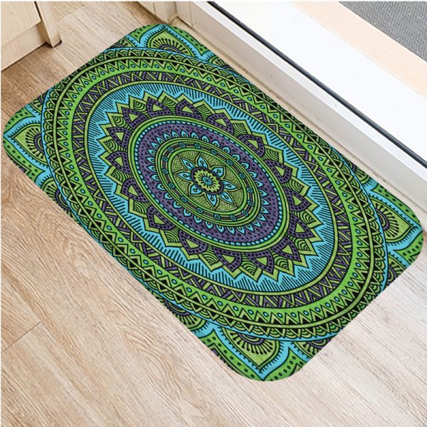 Mandala Line Pattern Flannel Bath Mat