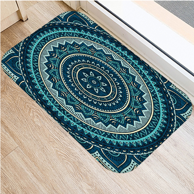 Mandala Line Pattern Flannel Bath Mat