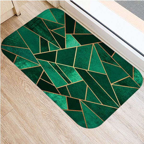 Irregular geometric lattice pattern flannel non-slip bath mat