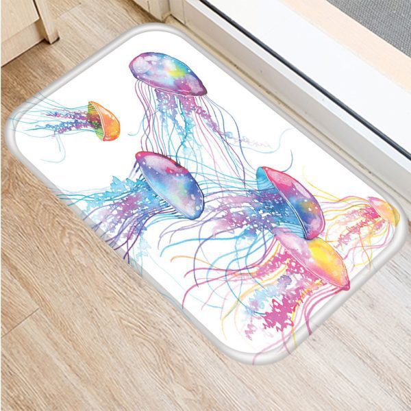 All kinds of marine life sea turtle starfish flannel non-slip bath mat