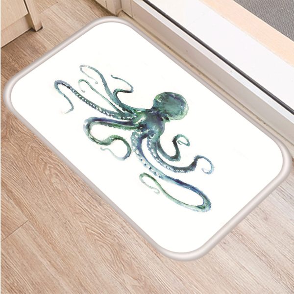 All kinds of marine life sea turtle starfish flannel non-slip bath mat