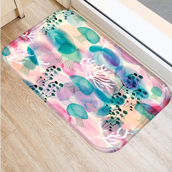 All kinds of marine life sea turtle starfish flannel non-slip bath mat