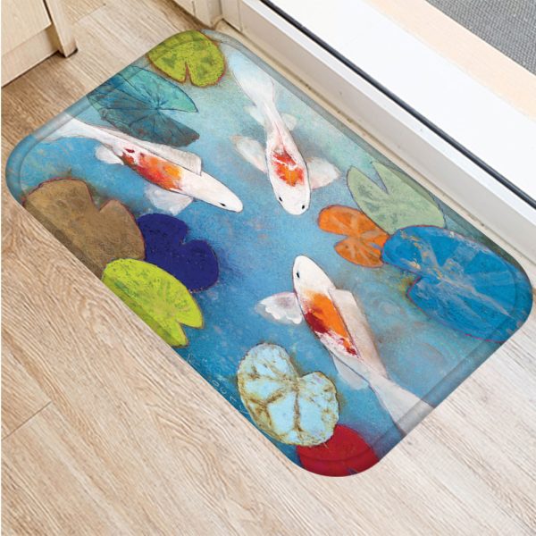 All kinds of marine life sea turtle starfish flannel non-slip bath mat