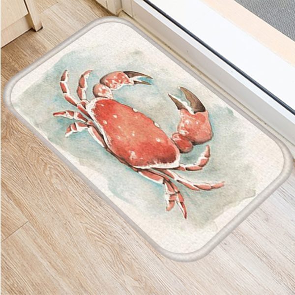 All kinds of marine life sea turtle starfish flannel non-slip bath mat