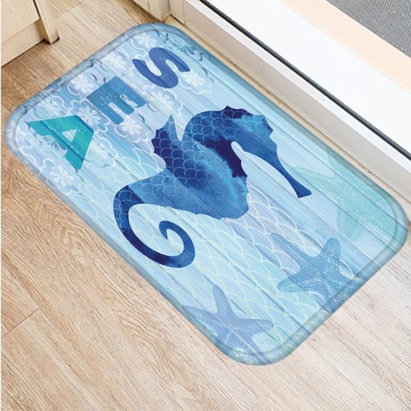 All kinds of marine life sea turtle starfish flannel non-slip bath mat