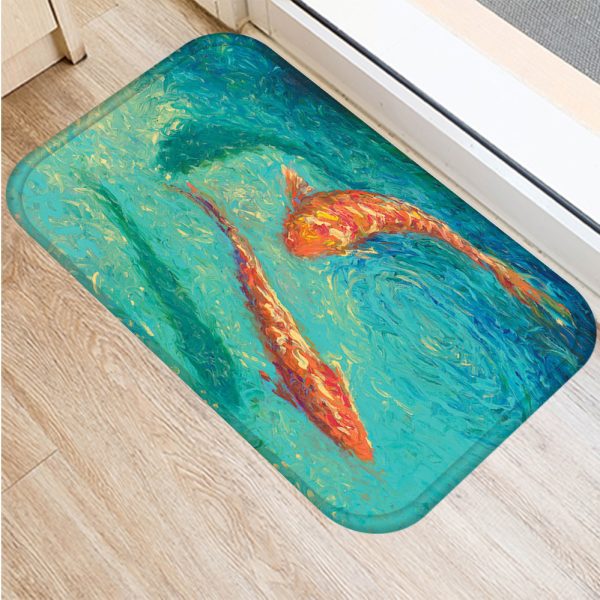 All kinds of marine life sea turtle starfish flannel non-slip bath mat