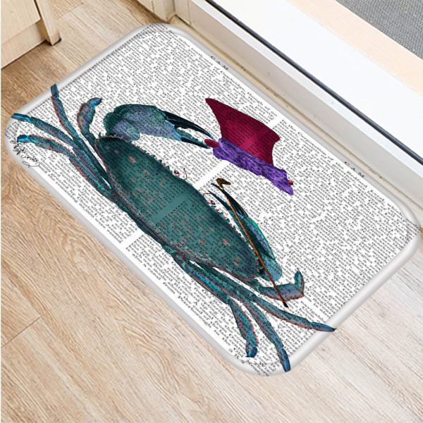 All kinds of marine life sea turtle starfish flannel non-slip bath mat