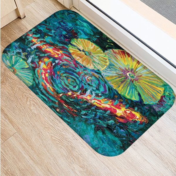 All kinds of marine life sea turtle starfish flannel non-slip bath mat