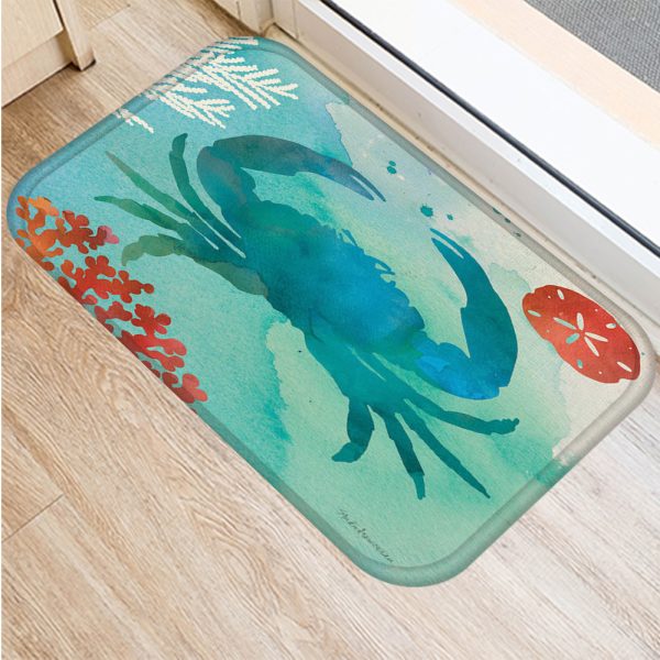 All kinds of marine life sea turtle starfish flannel non-slip bath mat