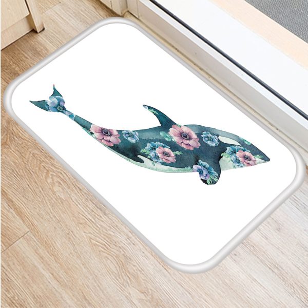 All kinds of marine life sea turtle starfish flannel non-slip bath mat