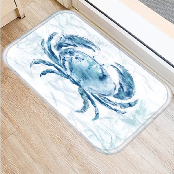 All kinds of marine life sea turtle starfish flannel non-slip bath mat