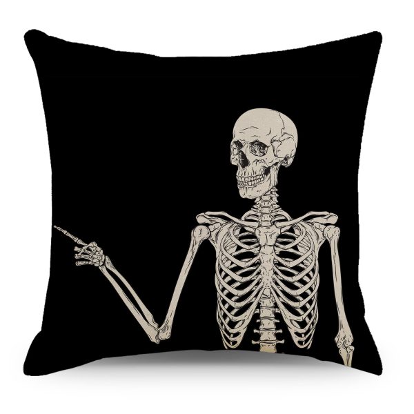 Skeleton Ghost Halloween Throw Pillow Cover