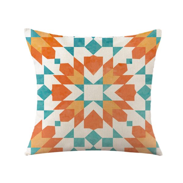 Orange Mandala Decorative Throw Pillow Cases