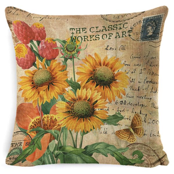 Throw Pillow Covers Sun Flowers