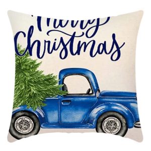 Blue Christmas Pillow Covers