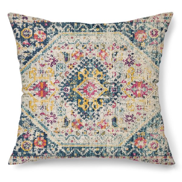 Boho Retro Rust Floral Throw Pillow Covers