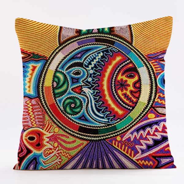 Colorful Boho Doodle Throw Pillow Covers