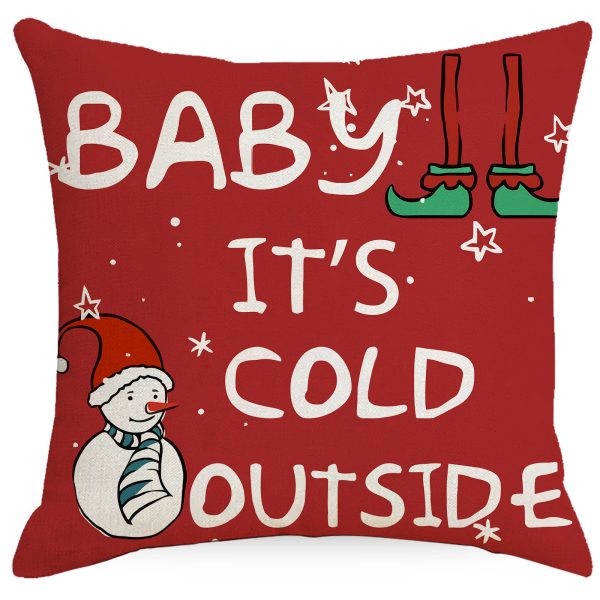 Christmas Throw Pillows Covers Hello Winter Cushion Case