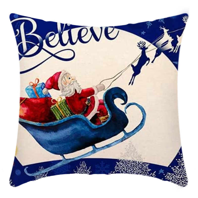 Blue Christmas Pillow Covers