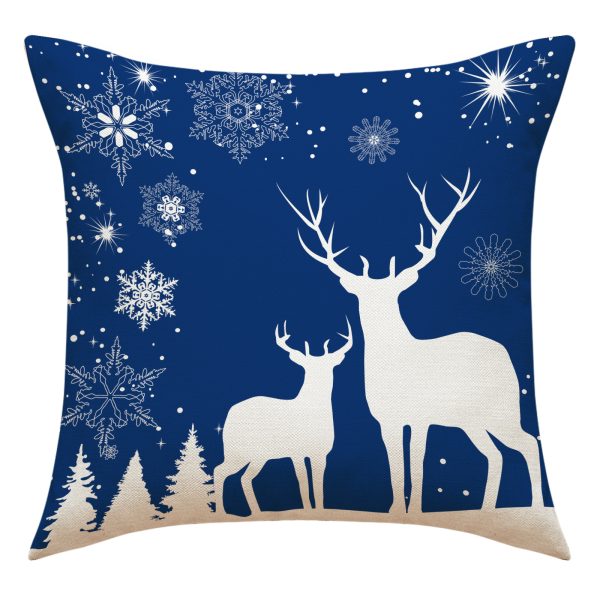 Christmas Throw Pillow Covers Blue Snowflake Cushion Case