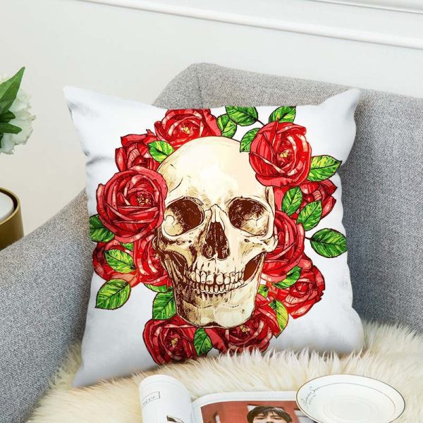 Skull Decorative Throw Pillow Cover