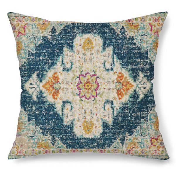 Boho Retro Rust Floral Throw Pillow Covers