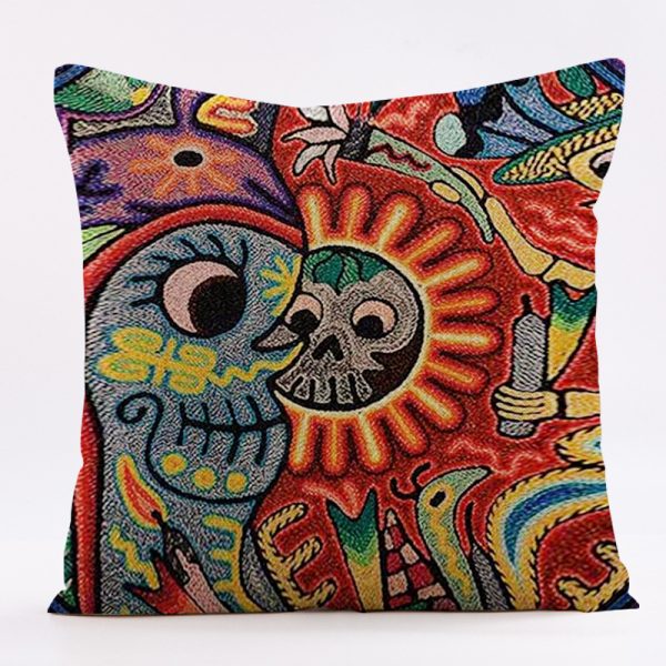 Colorful Boho Doodle Throw Pillow Covers