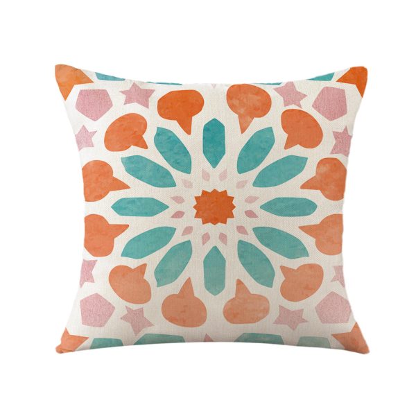 Orange Mandala Decorative Throw Pillow Cases